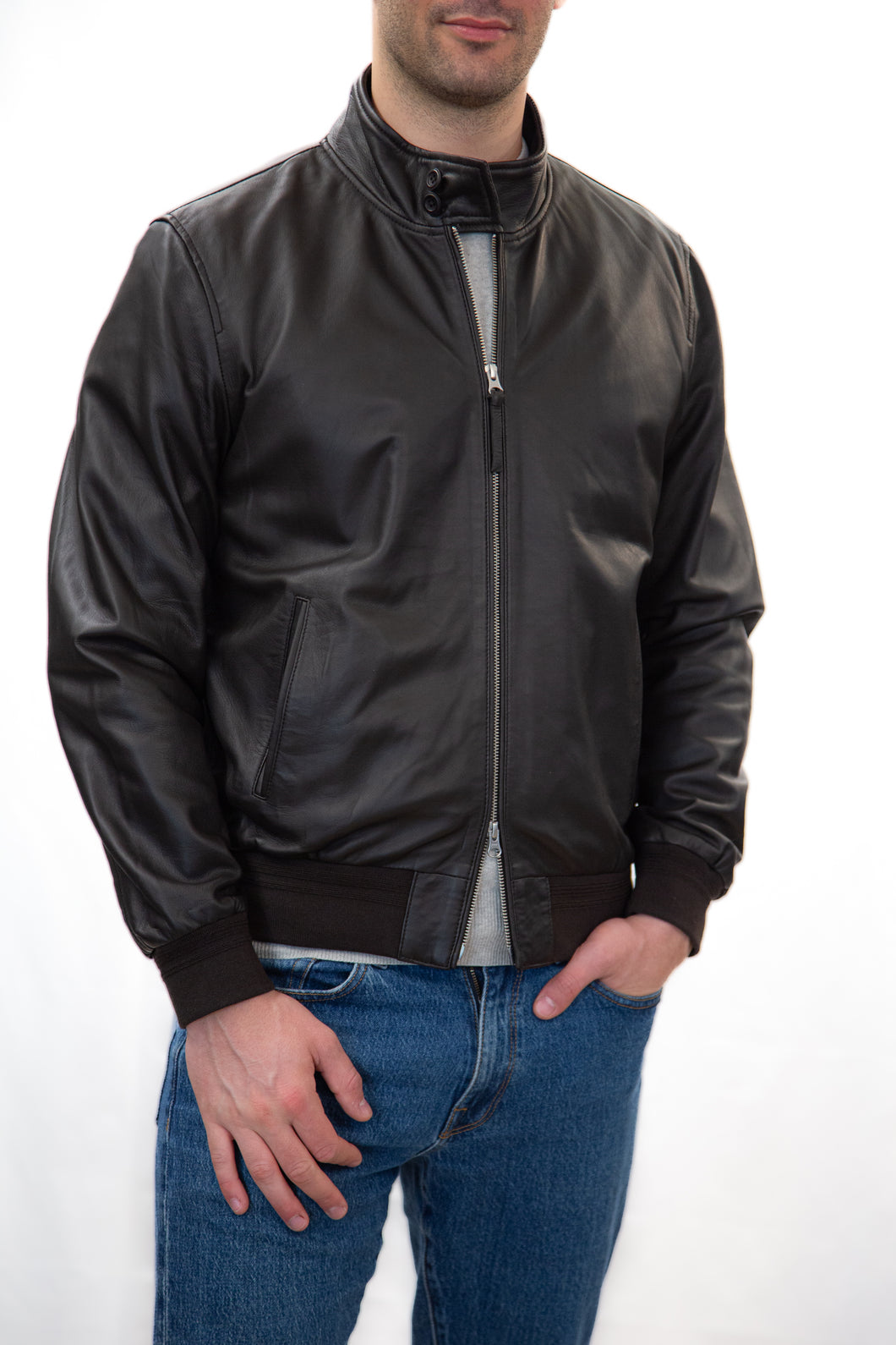 PROLEATHER Bomber di pelle in nappa