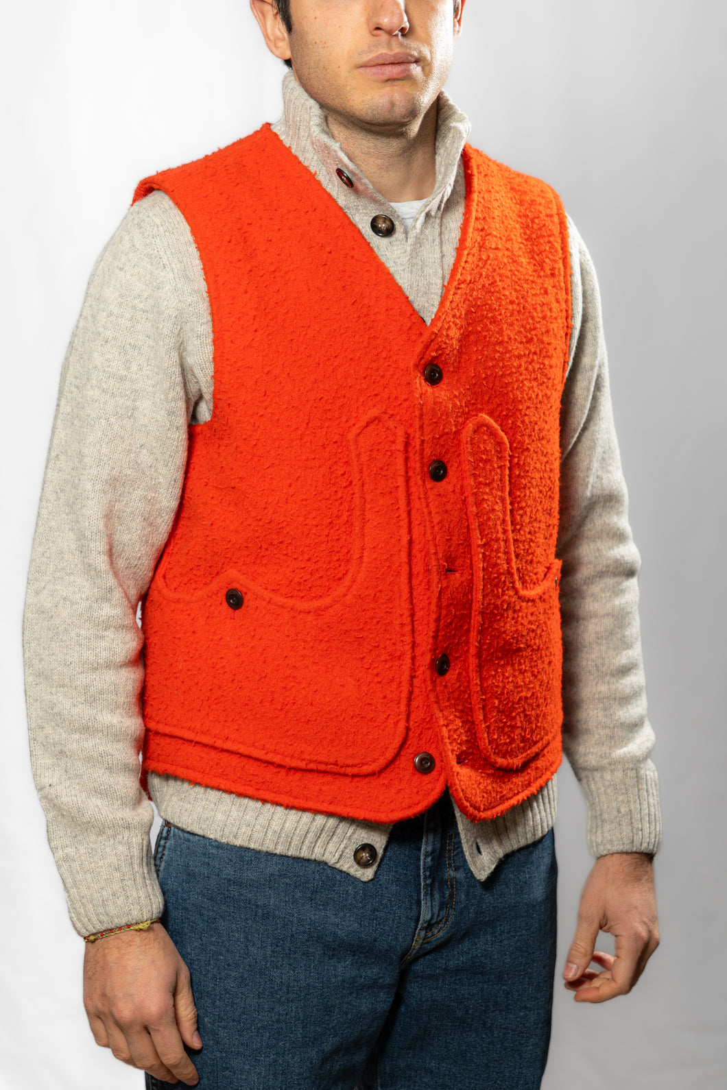 CAPALBIO Vest in tessuto Casentino Col.Arancio
