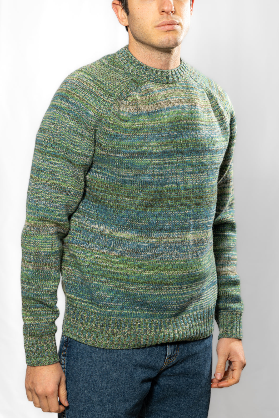 IRISH CRONE pullover a fantasia Col.Verde