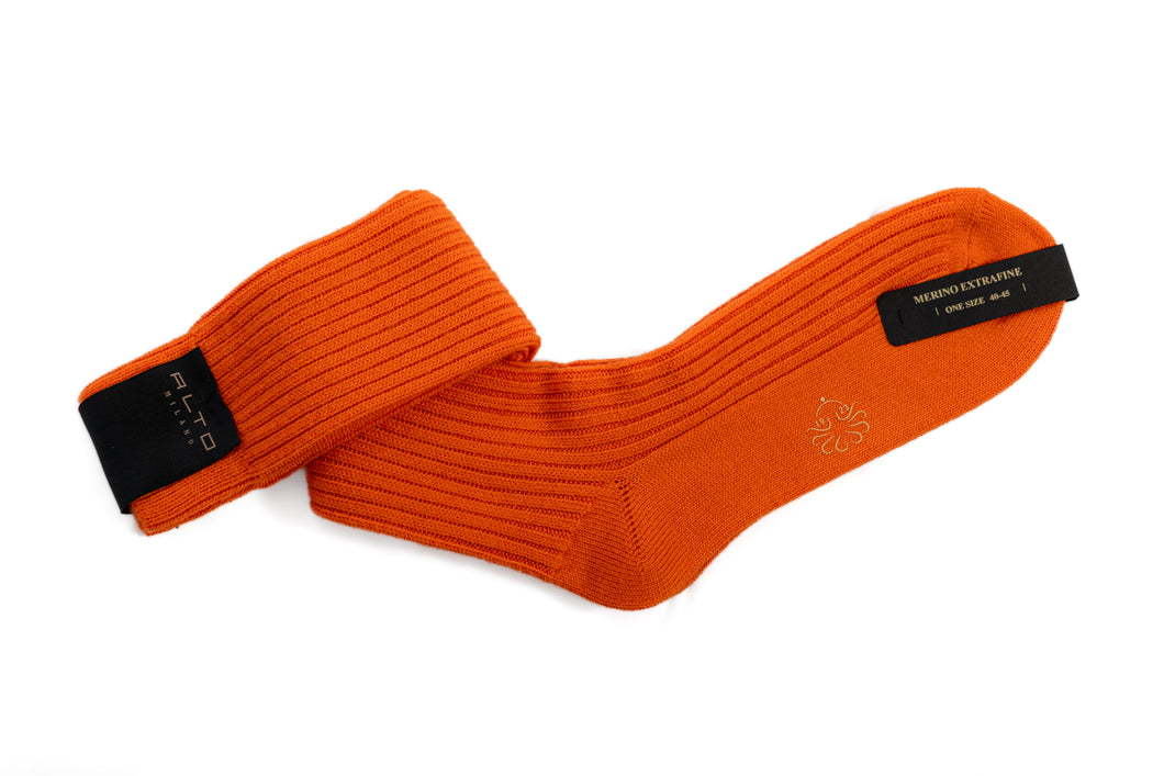 ALTO MILANO Calze a coste Mod.England Col.Arancio