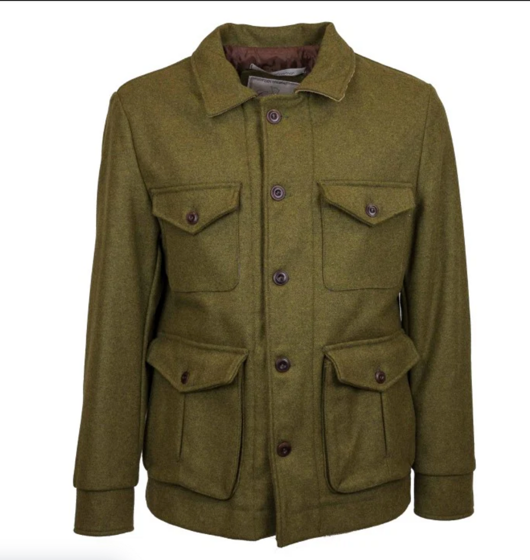 CAPALBIO Field-jacket in lana unita Col.Verde loden