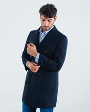 Carica l&#39;immagine nel visualizzatore di Gallery, NORMEET Cappotto doppio petto Mod.Litio Col.Blu navy
