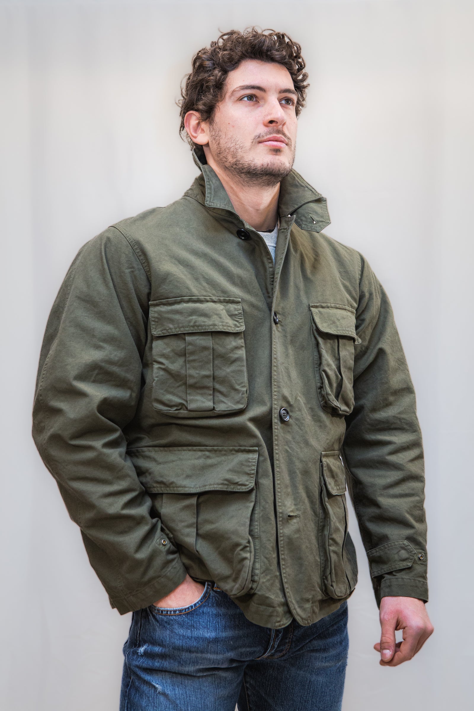 Giacca Militare Uomo Primaverile Vicolo Giacca Sahariana Militare